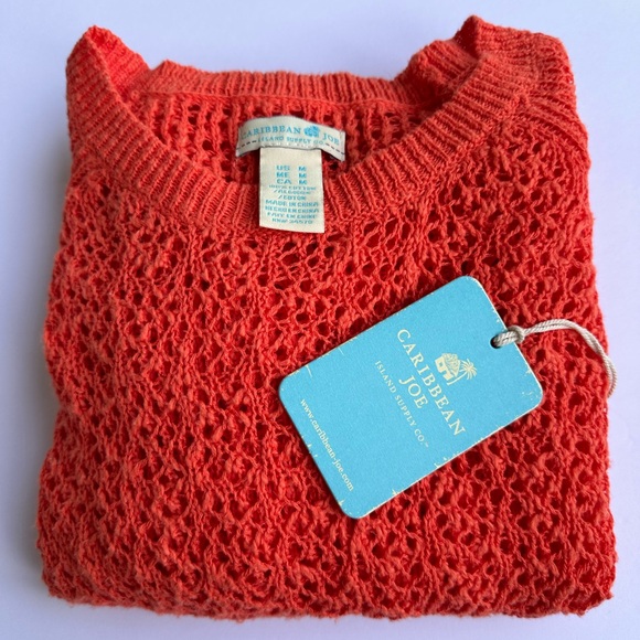 Caribbean Joe orange/red sweater - Picture 6 of 9